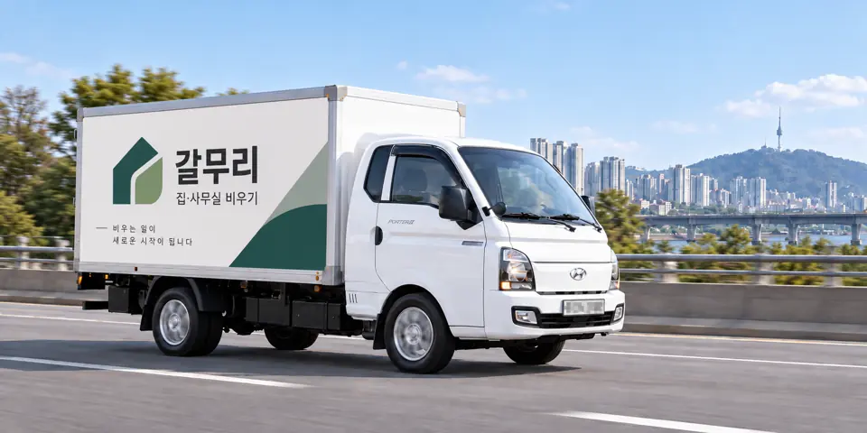 갈무리 작업 차량 (그림) · 이동 유품정리